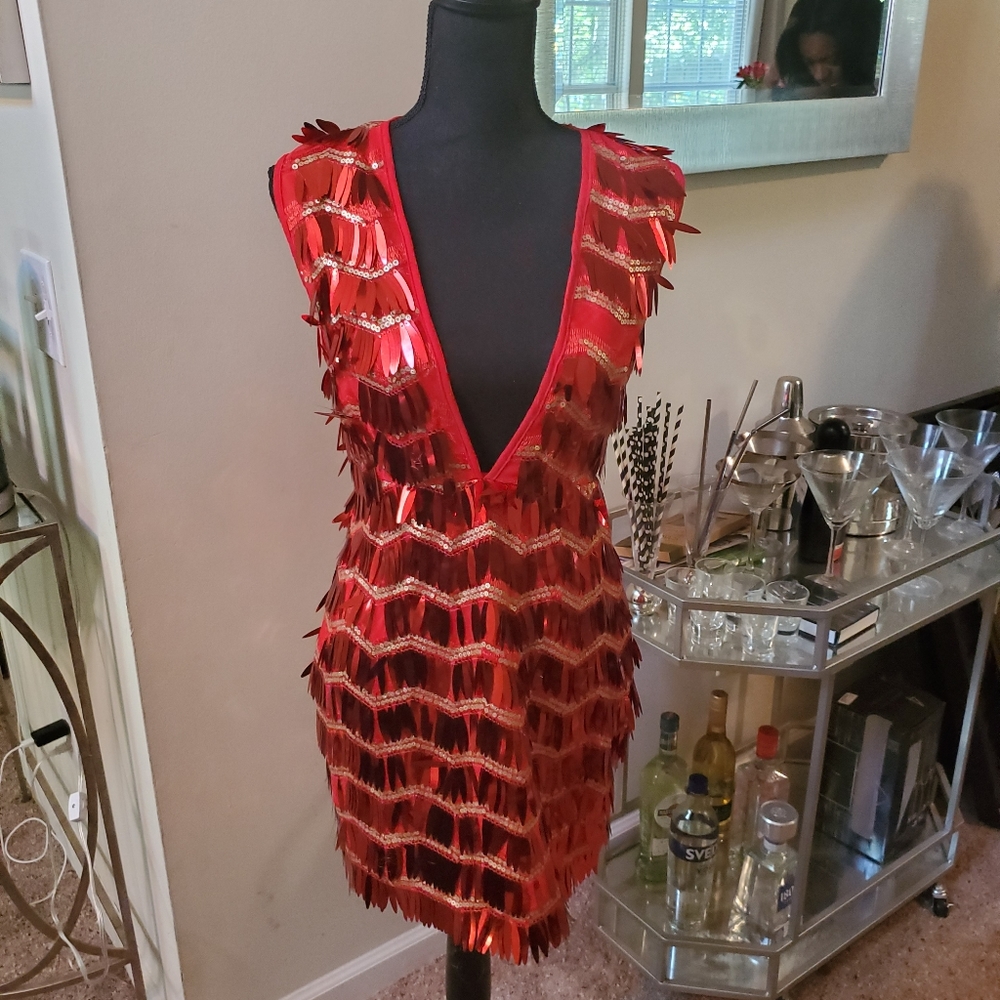 Red Sequence Dress
